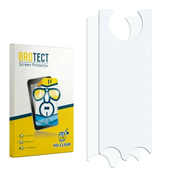 Vorderseite einer Produktverpackung mit dem Markenlogo BROTECT. Daneben ist der zugehörige Displayschutz.
