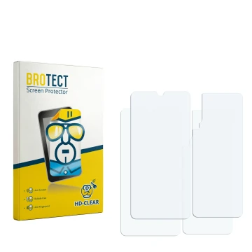 Vorderseite einer Produktverpackung mit dem Markenlogo BROTECT. Daneben ist der zugehörige Displayschutz.