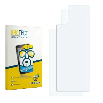Vorderseite einer Produktverpackung mit dem Markenlogo BROTECT. Daneben ist der zugehörige Displayschutz.