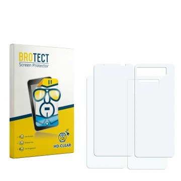 Vorderseite einer Produktverpackung mit dem Markenlogo BROTECT. Daneben ist der zugehörige Displayschutz.