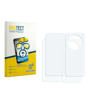 Vorderseite einer Produktverpackung mit dem Markenlogo BROTECT. Daneben ist der zugehörige Displayschutz.