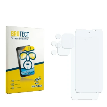 Vorderseite einer Produktverpackung mit dem Markenlogo BROTECT. Daneben ist der zugehörige Displayschutz.
