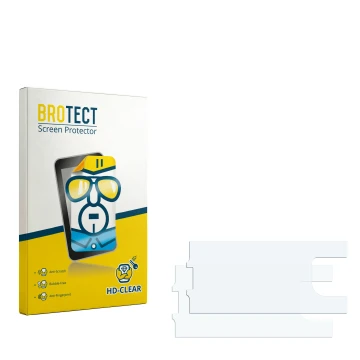 Vorderseite einer Produktverpackung mit dem Markenlogo BROTECT. Daneben ist der zugehörige Displayschutz.