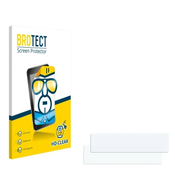 Vorderseite einer Produktverpackung mit dem Markenlogo BROTECT. Daneben ist der zugehörige Displayschutz.