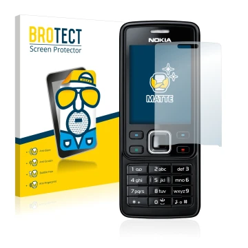 Vorderseite einer Produktverpackung mit dem Markenlogo BROTECT. Daneben ist das Gerät Nokia 6300 2007 mit dem zugehörigen Disp