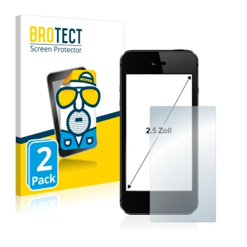 Vorderseite einer Produktverpackung mit dem Markenlogo BROTECT. Daneben ist das Gerät mit dem zugehörigen Displayschutz abgebi