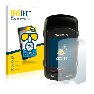 Vorderseite einer Produktverpackung mit dem Markenlogo BROTECT. Daneben ist das Gerät Garmin Edge 705 mit dem zugehörigen Disp