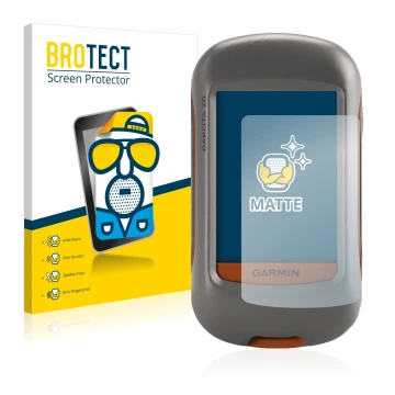 Vorderseite einer Produktverpackung mit dem Markenlogo BROTECT. Daneben ist das Gerät Garmin Dakota 20 mit dem zugehörigen Dis