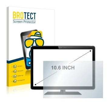 Vorderseite einer Produktverpackung mit dem Markenlogo BROTECT. Daneben ist das Gerät mit dem zugehörigen Displayschutz abgebi