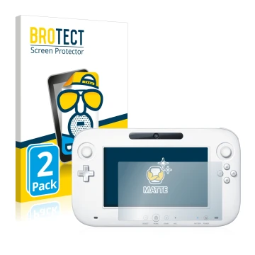 Vorderseite einer Produktverpackung mit dem Markenlogo BROTECT. Daneben ist das Gerät Nintendo Wii U GamePad (Controller) mit 