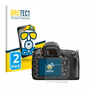 Vorderseite einer Produktverpackung mit dem Markenlogo BROTECT. Daneben ist das Gerät Nikon D600 mit dem zugehörigen Displaysc