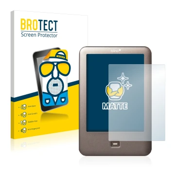 Vorderseite einer Produktverpackung mit dem Markenlogo BROTECT. Daneben ist das Gerät Tolino Shine mit dem zugehörigen Display