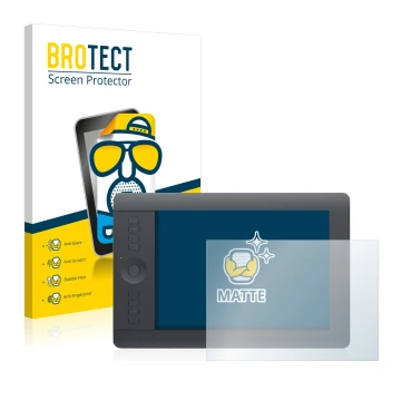 Vorderseite einer Produktverpackung mit dem Markenlogo BROTECT. Daneben ist das Gerät Wacom Intuos Pro S mit dem zugehörigen D