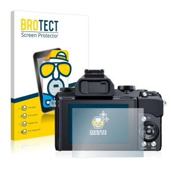 Vorderseite einer Produktverpackung mit dem Markenlogo BROTECT. Daneben ist das Gerät Olympus Stylus 1 mit dem zugehörigen Dis