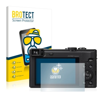 Vorderseite einer Produktverpackung mit dem Markenlogo BROTECT. Daneben ist das Gerät Panasonic Lumix DMC-TZ61 mit dem zugehör