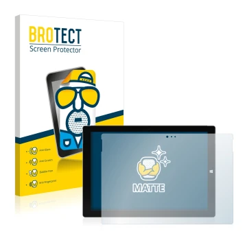 Vorderseite einer Produktverpackung mit dem Markenlogo BROTECT. Daneben ist das Gerät Microsoft Surface Pro 3 mit dem zugehöri