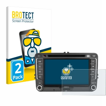 Vorderseite einer Produktverpackung mit dem Markenlogo BROTECT. Daneben ist das Gerät Zenec E>Go 7