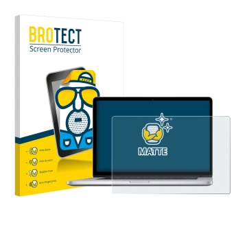 Vorderseite einer Produktverpackung mit dem Markenlogo BROTECT. Daneben ist das Gerät Apple MacBook Pro Retina 15