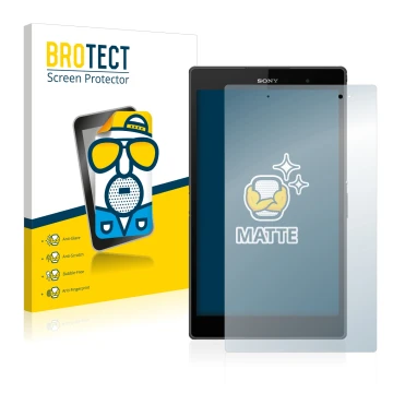 Vorderseite einer Produktverpackung mit dem Markenlogo BROTECT. Daneben ist das Gerät Sony Xperia Z3 Tablet Compact SGP611, SG