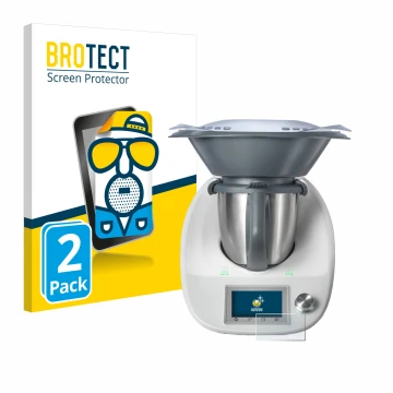 Vorderseite einer Produktverpackung mit dem Markenlogo BROTECT. Daneben ist das Gerät Vorwerk Thermomix TM5 mit dem zugehörige