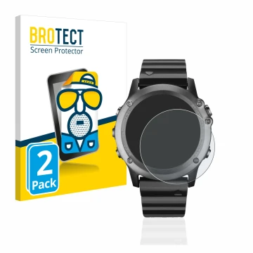 Vorderseite einer Produktverpackung mit dem Markenlogo BROTECT. Daneben ist das Gerät Garmin Fenix 3 mit dem zugehörigen Displ