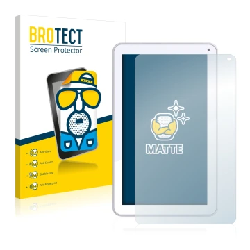 Vorderseite einer Produktverpackung mit dem Markenlogo BROTECT. Daneben ist das Gerät Odys Maven 10 mit dem zugehörigen Displa