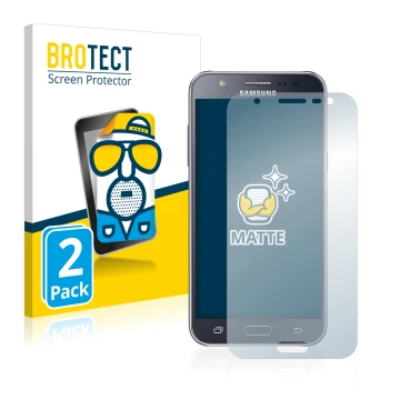 Vorderseite einer Produktverpackung mit dem Markenlogo BROTECT. Daneben ist das Gerät Samsung Galaxy J5 2015 mit dem zugehörig