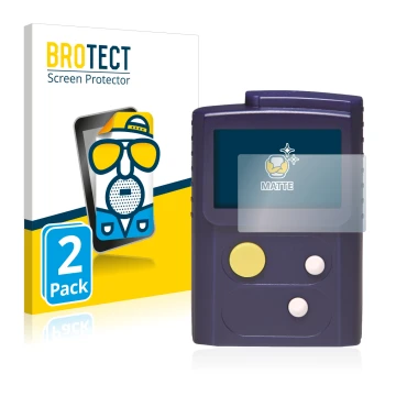 Vorderseite einer Produktverpackung mit dem Markenlogo BROTECT. Daneben ist das Gerät Swissphone RES.Q mit dem zugehörigen Dis