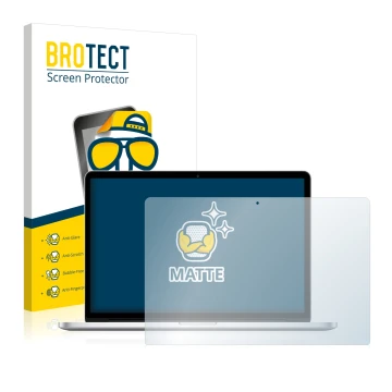Vorderseite einer Produktverpackung mit dem Markenlogo BROTECT. Daneben ist das Gerät Apple MacBook Pro Retina 15