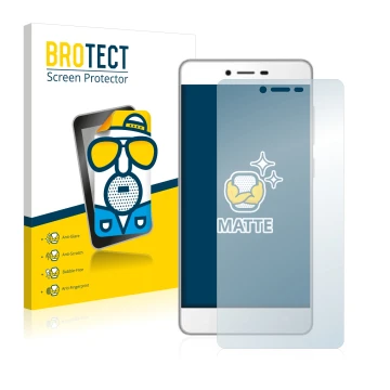 Vorderseite einer Produktverpackung mit dem Markenlogo BROTECT. Daneben ist das Gerät Gionee F103 mit dem zugehörigen Displays