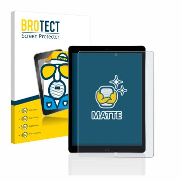 Vorderseite einer Produktverpackung mit dem Markenlogo BROTECT. Daneben ist das Gerät Apple iPad Pro 12.9