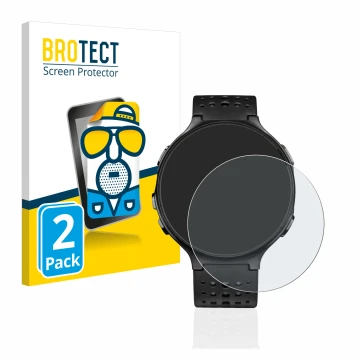 Vorderseite einer Produktverpackung mit dem Markenlogo BROTECT. Daneben ist das Gerät Garmin Forerunner 235 mit dem zugehörige