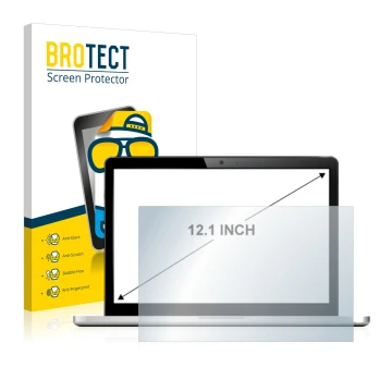 Vorderseite einer Produktverpackung mit dem Markenlogo BROTECT. Daneben ist das Gerät mit dem zugehörigen Displayschutz abgebi