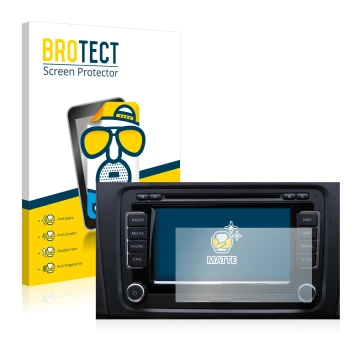 Vorderseite einer Produktverpackung mit dem Markenlogo BROTECT. Daneben ist das Gerät Volkswagen Touareg 2009 RNS 510 6.5