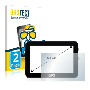 Vorderseite einer Produktverpackung mit dem Markenlogo BROTECT. Daneben ist das Gerät mit dem zugehörigen Displayschutz abgebi