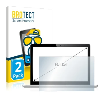 Vorderseite einer Produktverpackung mit dem Markenlogo BROTECT. Daneben ist das Gerät mit dem zugehörigen Displayschutz abgebi