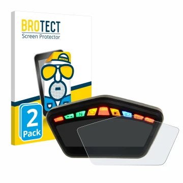 Vorderseite einer Produktverpackung mit dem Markenlogo BROTECT. Daneben ist das Gerät Ducati Hypermotard 821 2015 Tachoanzeige