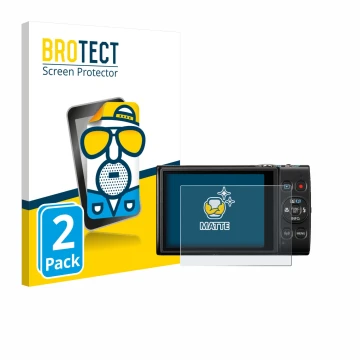 Vorderseite einer Produktverpackung mit dem Markenlogo BROTECT. Daneben ist das Gerät Canon Digital Ixus 285 hs mit dem zugehö