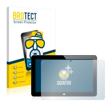 Vorderseite einer Produktverpackung mit dem Markenlogo BROTECT. Daneben ist das Gerät Cube i7 Stylus mit dem zugehörigen Displ