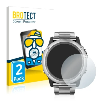 Vorderseite einer Produktverpackung mit dem Markenlogo BROTECT. Daneben ist das Gerät Garmin Fenix 3 Saphir mit dem zugehörige