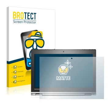 Vorderseite einer Produktverpackung mit dem Markenlogo BROTECT. Daneben ist das Gerät Lenovo ThinkPad Yoga 260 mit dem zugehör