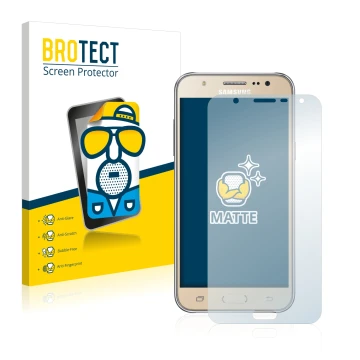 Vorderseite einer Produktverpackung mit dem Markenlogo BROTECT. Daneben ist das Gerät Samsung Galaxy J7 2016 mit dem zugehörig
