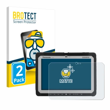 Vorderseite einer Produktverpackung mit dem Markenlogo BROTECT. Daneben ist das Gerät Panasonic Toughbook CF-20 MK1 mit dem zu