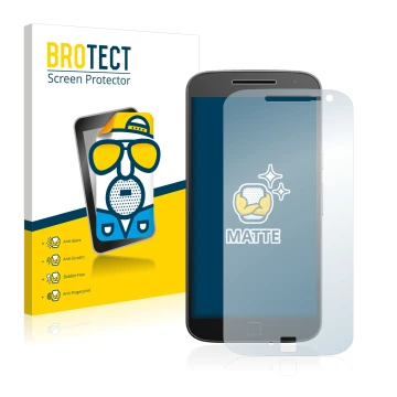 Vorderseite einer Produktverpackung mit dem Markenlogo BROTECT. Daneben ist das Gerät Motorola Moto G4 Plus mit dem zugehörige