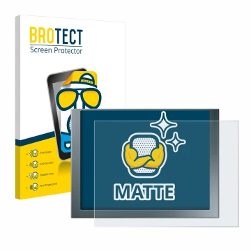 Vorderseite einer Produktverpackung mit dem Markenlogo BROTECT. Daneben ist das Gerät Siemens Simatic HMI KTP 1200 Basic mit d