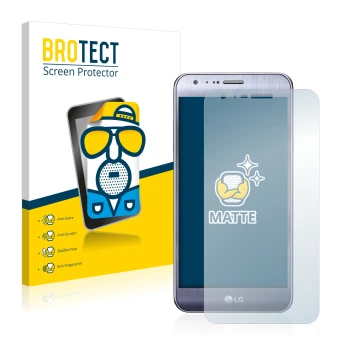 Vorderseite einer Produktverpackung mit dem Markenlogo BROTECT. Daneben ist das Gerät LG X Mach mit dem zugehörigen Displaysch