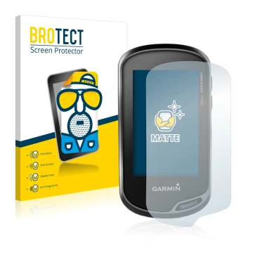 Vorderseite einer Produktverpackung mit dem Markenlogo BROTECT. Daneben ist das Gerät Garmin Oregon 750t mit dem zugehörigen D