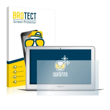 Vorderseite einer Produktverpackung mit dem Markenlogo BROTECT. Daneben ist das Gerät Apple MacBook Air 11