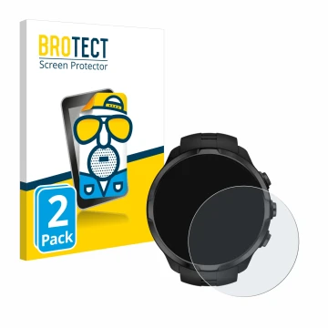 Vorderseite einer Produktverpackung mit dem Markenlogo BROTECT. Daneben ist das Gerät Suunto Spartan Sport Wrist HR mit dem zu