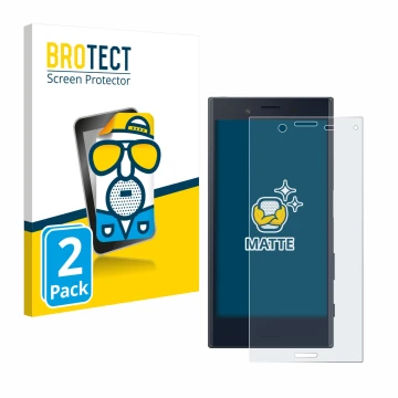 Vorderseite einer Produktverpackung mit dem Markenlogo BROTECT. Daneben ist das Gerät Sony Xperia X Compact mit dem zugehörige